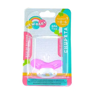 Chupeta De Silicone C/1 NEW BABY Ref 127/D Infantil Confortável E Segura Para Bebês