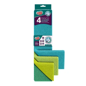 PANO MICROFIBRA   MULTIÚSO 4 PÇ  35 cm x 40 cm FLP3205 PREÇO SOB CONSULTA