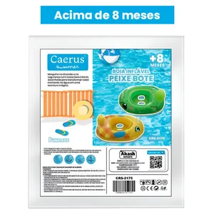 Bóia Peixe Bote Akash Summer CRS-2175 – Diversão na Água para Crianças e Adultos