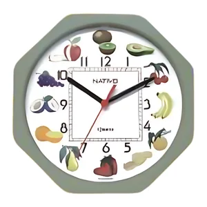 Relógio de Parede Octogonal Fruta 22cm - Nativo