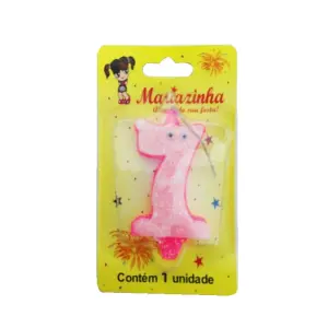 Mariazinha Vela Sorriso Nº 7 Rosa C/10 – Vela Decorativa para Festas e Aniversários