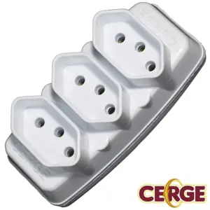 Pino Adaptador 3 Saídas 2P+T Cerge Ref. 070 Prolar