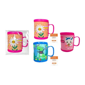Caneca Infantil 330 ml Akash Imports CRS-2886 Colorida e Resistente para Crianças