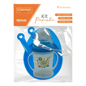 Kit Papinha Akash Imports CRS-2885 com Tigela, Colher e Tampa – Ideal para Alimentação Infantil