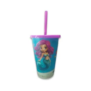 Copo Canudo Sereia (Amigão) 550 ml Ref. 5519 Plásticos Ideal – Encanto e Diversão para o Dia a Dia
