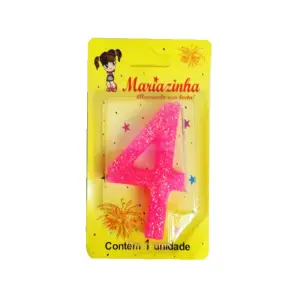 Mariazinha Vela Super Brilho Nº 4 Rosa C/10 – Vela Decorativa para Festas e Aniversários