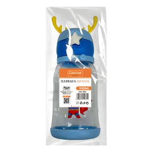 Garrafa Infantil 550 ml Akash Imports CRS-2900 com Tampa Antivazamento e Design Divertido