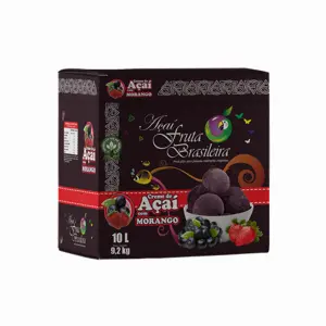 Caixa 10 litros – 9,2 kg Açaí Morango Fruta Brasileira