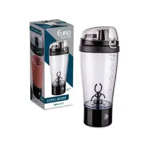 Euro Home Mixer A Pilha Com Copo 450ml Preto
