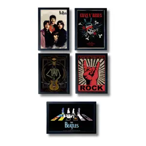 Quadros Rock In Roll Laqueadas 2cm Medidas 30x40cm Ref. 836
