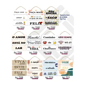 Trio Placa Barbante MDF 6MM Medidas 10x25cm Ref. 722