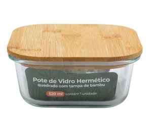 Pote de Vidro Quadrado 520ML CV-241