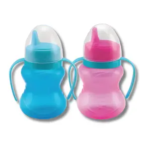 Copo Relevo Color Com Alça e Válvula Redutora Bico Rígido 240ml