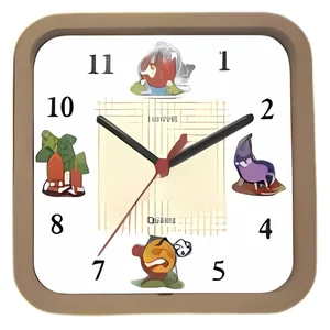 Relógio de Parede Quadrado Legumes 22cm - Nativo