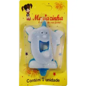 Mariazinha Vela Sorriso Nº 0 Azul C/10 – Vela Decorativa para Festas e Aniversários