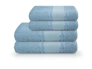 Toalha Pinta E Borda Para Rosto 45x80 Azul CAMESA Ref F2049 Macia E Absorvente Para Uso Diário