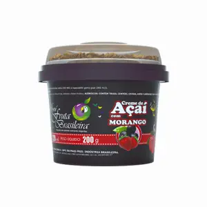 Pote 220 ml – 200 g Açaí Morango C/12 un Fruta Brasileira
