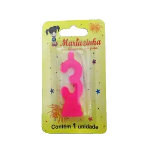 Mariazinha Vela Comum Nº 3 Rosa C/10 – Vela Decorativa para Festas e Aniversários