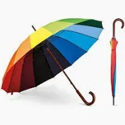 Guarda chuvas varao de madeira nylon pongee  mz-340 Arcoíris