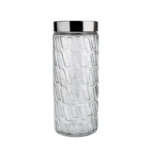 Pote de Vidro Mosaico com Tampa Inox 2,0L VDR208927 - Euro Home