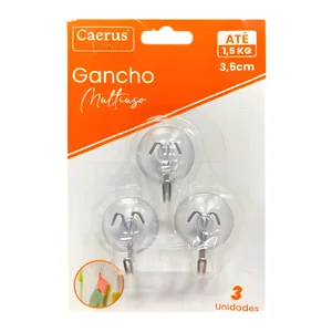 Gancho Multiuso Akash Imports CRS-2337 Suporte Adesivo Reutilizável Até 1,5kg