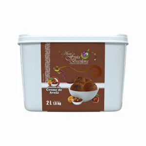 Pote 2 litros – 1,6 kg Gelato de Creme de Avelã C/4 un Fruta Brasileira