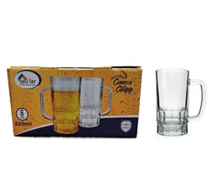 CANECA CHOPP DE VIDRO 320ml SEU LAR
