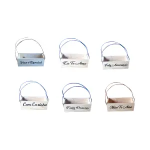 Porta Duas Violetas Madeira (Personalizados) - Elis Artesanatos