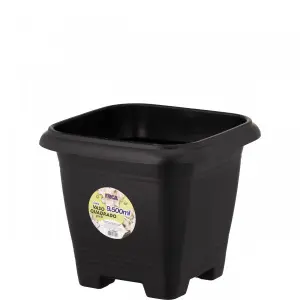 Vaso Quad Preto 9,5L Ercaplast Ref. 1349 Resistente Para Uso Domestico E Decoracao