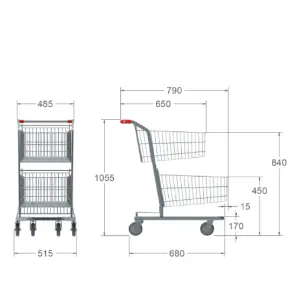 Carrinho de Supermercado 90 litros Modelo: L514