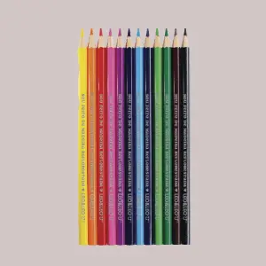 Lápis de Cor de Madeira 12 Cores Sextavado Ref. 4130 – Leo&Leo