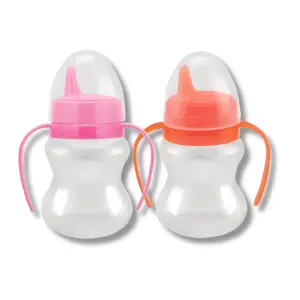 Copo Relevo Cristal Com Alça e Válvula Redutora Bico Rígido 240ml