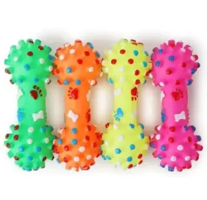 BRINQUEDO DE BORRACHA HALTERES COM BOLINHAS ZN0091