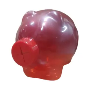 Cofre Pig Vermelho Neon Ref. ID425 Plásticos Ideal – Incentive o Hábito de Economizar com Estilo