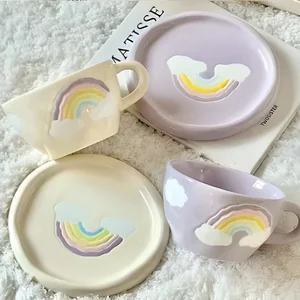 Xícara de Cerâmica com Pires LILA HOME LH336 – Elegância e charme para seu café!