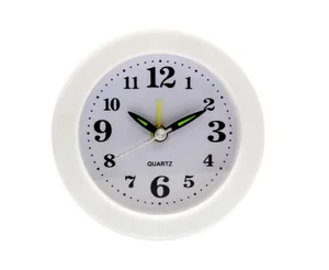 RELOGIO DE MESA DESPERTADOR REDONDO BRANCO