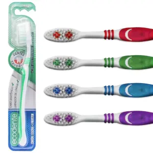 Escova Dental C/12 BLU Ref BL-6505 Higiene Bucal Diária Cerdas Macias Uso Familiar Infantil E Adulto