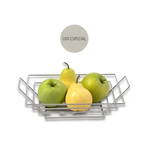 Fruteira Quadrada Níquel Linha Cozinha Azzu