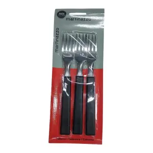 Jogo Garfo de Mesa 3 Peças Cabo Plástico Preto Opa Cartela MARTINAZZO Ref. 65310/5 – Resistente e Prático para o Dia a Dia