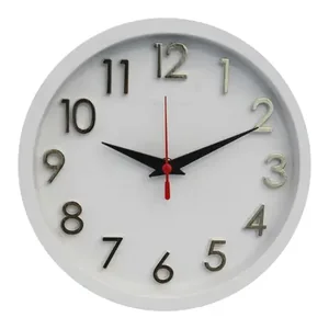 Relogio de Parede 3D Sigma Dourado Branco Plashome 