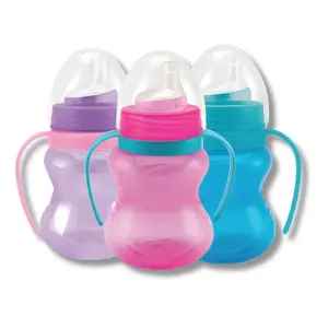 Copo Relevo Color Com Alça e Bico Silicone Antivazamento 240ml