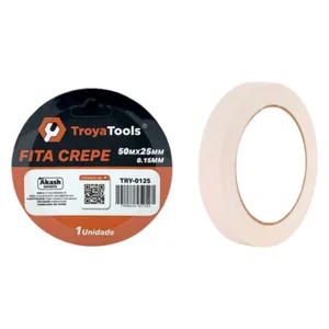 Fita Crepe  50Mx25mm Akash Imports TRY-0096 – Alta Resistência e Durabilidade