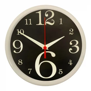 RELÓGIO NUMERAL PRETO-BCO