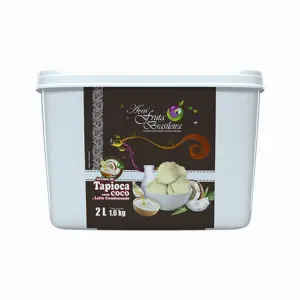Pote 2 litros – 1,6 kg Creme de Tapioca com Coco e Leite Condensado C/4 un Fruta Brasileira