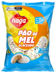 Biscoito Pão de Mel Glaceado 250g Marca NAGA