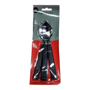 Jogo Colher Mesa 3 Pçs Plástico Preto Opa Cartela MARTINAZZO Ref 65320/5 – Resistente e Prático