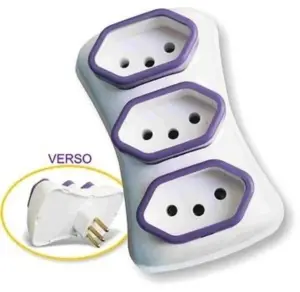 Benjamin Triplo CELUZ Ref 281 Adaptador Eletrico Pratico E Resistente Uso Domestico