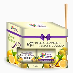 Kit Refil Difusor E Sabonete Líquido Limão Siciliano 250ml
