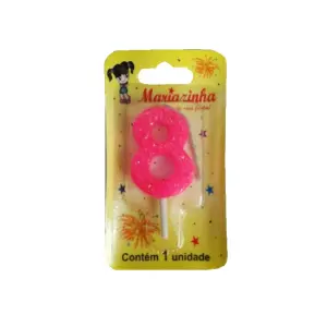 Mariazinha Vela Brilhinho Nº 8 Rosa C/10 – Vela Decorativa para Festas e Aniversários