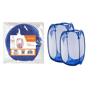 Cesto Multiuso Dobrável 36x58 cm Akash Imports CRS-2522 Ideal para Organização e Lavanderia